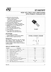 DataSheet ST13007DFP pdf